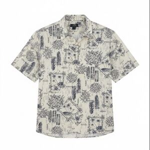 Newport Blue Vintage Style Aloha Shirt XL Cotton Rayon Beach Vacation Top